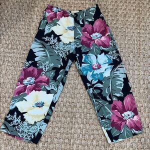 Tommy Bahama women's 100% silk tropical floral print capri pant